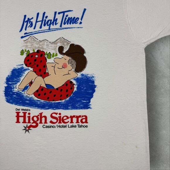 Vtg 80s Lake Tahoe High Sierra Casino "It's High Time" Single Stitch - Large - Picture 3 of 7
